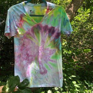 Homemade, vegan, Ice dye tie dye tshirt